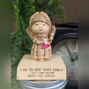Vintage 1970 Paula Collectible Resin Figurine - I Go To Bed Early